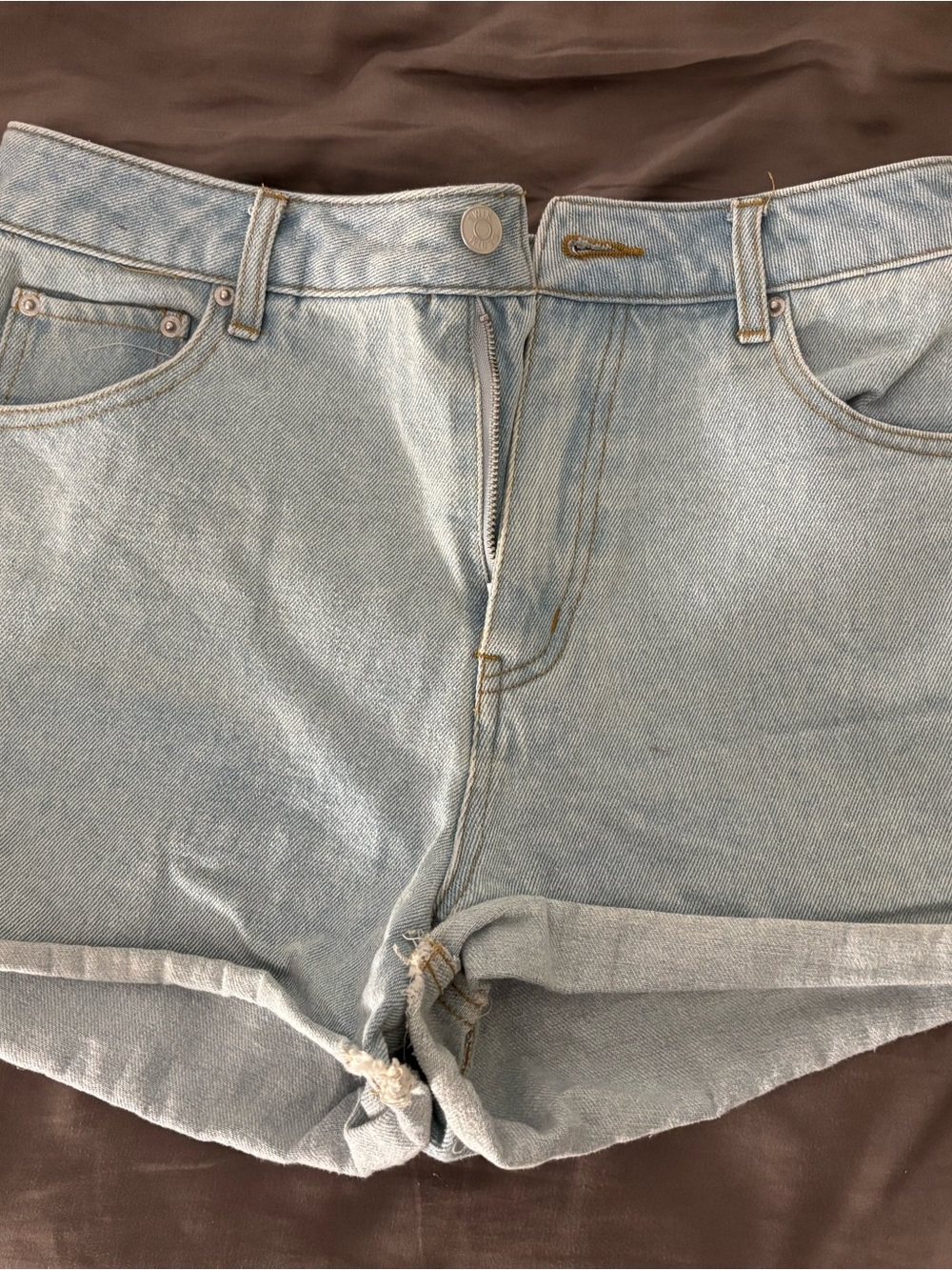 Simons Light Blue High-Rise Denim Shorts